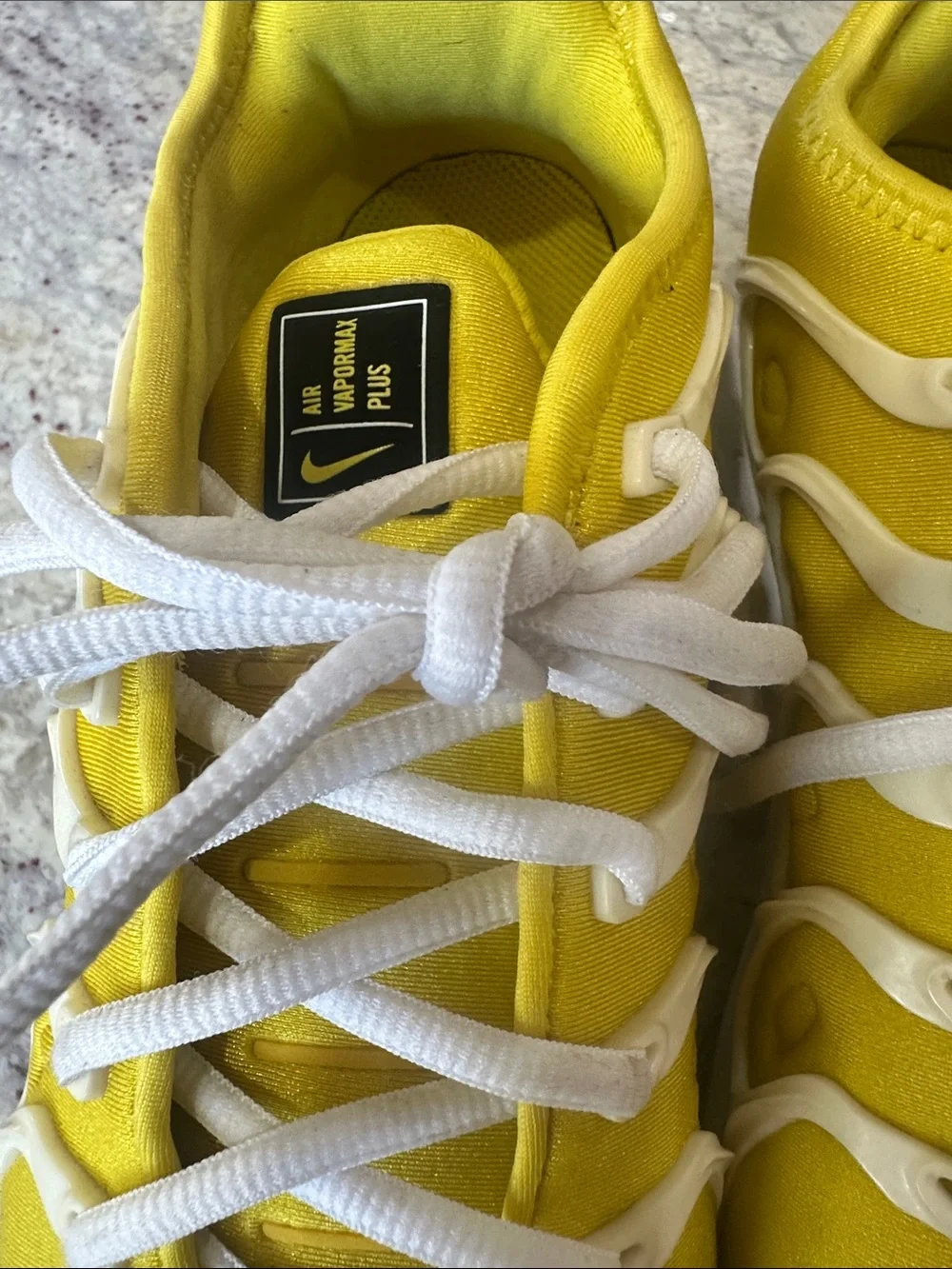 Nike Yellow and White VaporMax Plus Sneakers 7.5